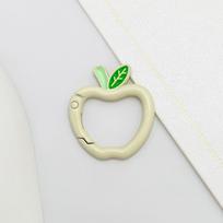 Spalvingas obuolio formos animacinis raktų pakabukas - Mielas spyruoklinis užsegimas ir universalus „pasidaryk pats“ papuošalų aksesuaras 30.5mm x 27.5mm x 19mm x 4mm x 4mm, 6.15g