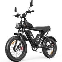 Elektrinis dviratis visureigis YVY 20  1000W x2 variklis Suaugusiųjų Ebike 52V 40AH Didžiausias greitis 55 km/h Keliamoji galia 150 kg Juodas C20 Max 52V 40AH(20AH+20AH) juoda