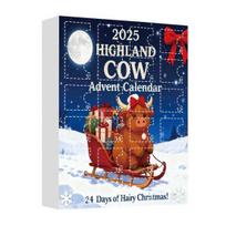 Yousheng Highland Cow Advent Calendar 2025 24-Day Christmas Countdown Box with Ornaments Multifunctional Tree Decoration And Holiday Fun for Kids B