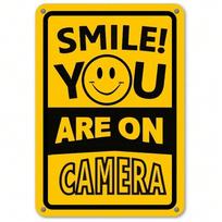 NEW Waterproof UV Protected CCTV Sign - Home Security  Smile You're On Camera  Warning SignDurable Outdoor Surveillance Deco 20x30cm（7.8x11.8inch）
