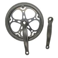 Bicycles Crankset, 52T Chainring Bike Crank Arm Set, Double Chain Wheel Replacement Chain Guard for City Bike Bicycles 1
