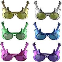 6 Pieces Guitar Shaped Party Glasses Unique Design Festival Masquerade Eyewear Party Accessories 6