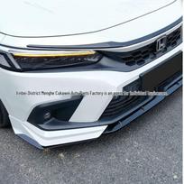 2022-2024 11th Gen Civic Front Splitter FE180: No-Drill Modified Three-Box Lip & Corner Protectors Gloss Black