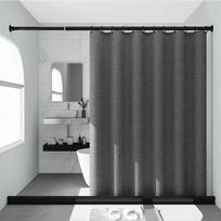 Atsparus vandeniui, apsaugotas nuo pelėsio dušo užuolaida su teleskopine lazdele ir montavimu be gręžimo vonios kambariui ar voniai. 80x180 (Hooks Included) gray