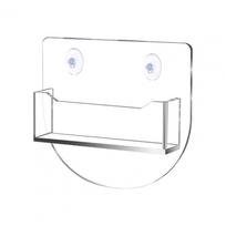 Window Mount Business Card Holder with Suction Cups Clear Acrylic Business Card Display Stand Single Pocket Organizer for Office