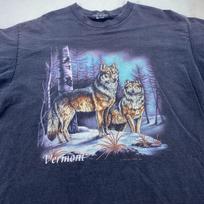vintage 90s VERMONT WOLF NATURE T-Shirt MEDIUM/LARGE soft woods forest animal 3XL gray