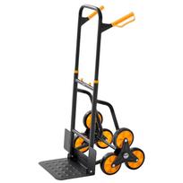 Stair Climbing Cart, 200 kg Stair-Climbing Capacity, Heavy-Duty Folding Trolley Cart with Telescoping Handle, 6 Wheels and 2 Bungee Cords, Stair