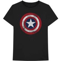 Marvel Comics Captain America Distressed Shield T-Shirt Black New Unisex T-Shirt L