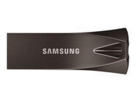 SAMSUNG BAR Plus USB flash drive Type-A 256GB 400MB/s read 110MB/s write resistant USB 3.1 Titan Gray with key ring