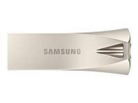 SAMSUNG BAR Plus USB Type-A 256GB 400MB/s read 110MB/s write resistant USB 3.1 Champagne Silver with key ring
