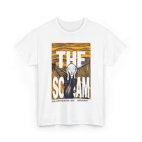 The Scream T-Shirt, Munch Fine Art Graphic, Riso Print Remix, Expressionist Masterpiece, Mustard Yellow Vintage Apparel, Cotton M