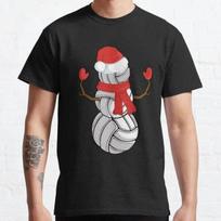 Funny Christmas Volleyball Balls Snowman Classic T-Shirt S-3XL M