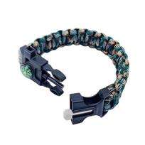 Multifunctional Outdoor Survival Paracord Bracelet: Detachable Seven-Core Lifeline kariškai žalia