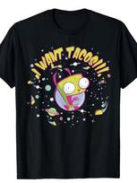 Invader Zim GIR Wants Tacos  Men's Cotton Tee - Soft, Breathable & Vintage-Inspi S