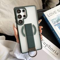 case for Samsung S26 S25 S24 S23 plus ultra Metal D-buckle bracket protective case magnetic tough shell full coverage plain Galaxy S26 žalia
