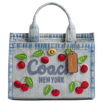 COACH Audinio Daug Kišenių Kryžmai Nešiojama Rankinė Maža Moteriška Mėlyna Basic Set (Bag + Dustproof Bag) džinsas