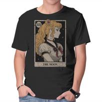 Unisex Crew Neck T-Shirt The Moon Tarot Graphic Short Sleeve Casual Tee XL