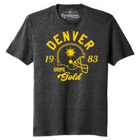 Men's and Women's T-shirts Denver Gold 1983 USFL Football TRI-BLEND Tee Shirt L
