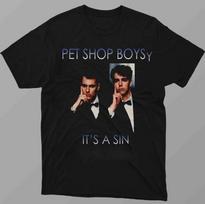 Vyriški ir moteriški marškinėliai Pet Shop Boys Grupė It's A Sin Albumas Unisex Marškinėlis Visų Dydžių S brown