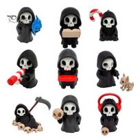 Stylish Room Accessories 9Pcs Grim Reaper Figurines, Cool Skull Skeleton Statues, Gothic Dark Halloween 3D Printed Ornaments Decoration for 9pcs