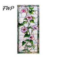 Opaque Glass Film Begonia Window Privacy Static Sticker Retro Color Texture Glue-free Cling Non-adhesive Easy Care Decoration for Home Bathroom Door A
