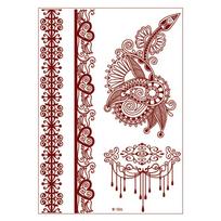 2022 Mehndi Henna Sticker Tattoo Floral Henna  White Red Hand Tattoo Maker for Women