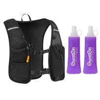 Trail Hydration Running Phone Holder Vest with 250ml Water Bottle, Adjustable Light, 5 Pockets for Running Accessories