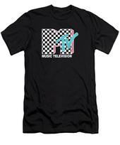 MTV Neon 80's Promo Black Cotton T -Shirt XL 3XL