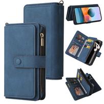 Compatible With Xiaomi Redmi Note 10 Pro PU Leather Magnetic Closure Fifteen Card Slots Zipper Poket Phone Case juoda
