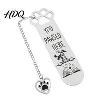 Book Accessory Dog Paw Print Bookmark Titanium Steel Page Marker I
