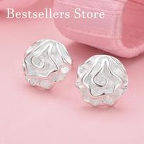 925 Sterling Silver Luxurious Exquisite Rose Flower Stud Earrings for Women Fashion Wedding Charm Gift Party Jewelry sidabras