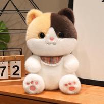Lovely Baby Bib Kitten Plush Toys Cozy Fluffy Cartoon Kitten Doll Keychain Bags Hanging Decor Children Appease Animal Toys 16cm pendant