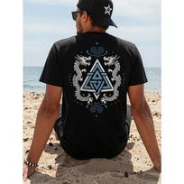 European sizes Wolf Tribal Symbol Norse Design, Back Printing - Men'S Casual Fashion T-Shirt - Crew Neck Design S juoda