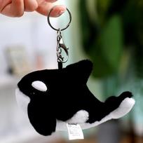Lovely Pretty Marine Animal Plush Pendant Seal Shark Whale Plush Keychain Keyring Backpack Pendant Decor Stuffed Pendant Doll 10cm white