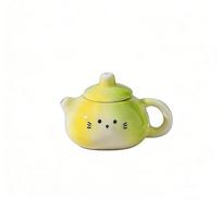 Chinese Style Mini Ceramic Teapot Ornaments Exquisite Traditional Milk Tea Lid Accessories Smooth Ceramic Cat Ear Pot