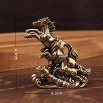 S-1 Piece Vivid Brass Horse Statue Feng Shui Lucky Wealth Decor Collectible Figurine Zodiac Horse Ornament Home Office Decor geltona
