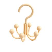 Multifunctional Home Clothes Hanger Portable Dopamine 360°Rotating Hook With 6 Balls Space Saving Scarf Tie Display Rack abrikosas