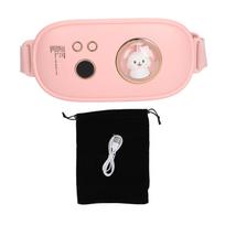 Menstrual Heating Pad Vibration Massage Fast Heating Various Adjustable Modes Portable Waist Heating Pad for Period Cramps rožinė