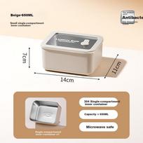 Ymer Stainless Steel Lunch Box Microwaveable Fresh-Keeping Bento Box for Office Workers [Small Visible Glass Lunch Box]