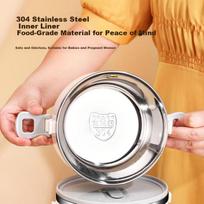 Ymer Multi-Layer Insulated Lunch Box Microwaveable Large Capacity Stainless Steel Three-Tier Bento Box for Office Workers
