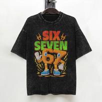 Meme Kids Six Seven Italian Brainrot 67 T Shirts Washed Short Sleeve Oversize TShirt Men Women Streetwear Printed Tees S
