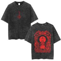 Washed Vintage Game Bloodborne Fear The Old Blood T Shirt Men Women Casual Oversized Tshirt Male High Quality Cotton Tshirts S