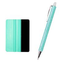 2Pcs Vinyls Weeding Tool and Felted Squeegees for Vinyls Crafting Air Release Weeding Pen with Vinyls Scrapers fluorescencinė žalia spalva