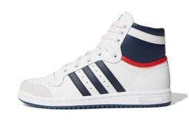 Adidas Originals Top Ten Abrasion Resistant Mid top Kids' Skateboarding Shoes White Blue Teenagers D74481 36⅔