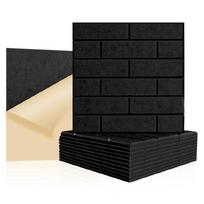 12Pcs Adhesive Acoustic Panels Brick Pattern Peels and Stick Sound Absorbing Panel for Ceiling, Door Easy to Install juoda
