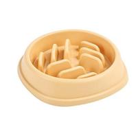 Pet Slow Feeder Bowl, Anti-slip Pet Food Bowl, Deep Slow Feeder Dish for Cats Dogs, Prevents Choking and Vomiting geltona