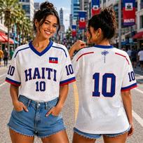 Haiti Soccer Jersey Football Fan Sports Shirt Short Sleeved Fashionable Casual Vacation Tee Summer Men'S and Women'S T-Shirt XXS