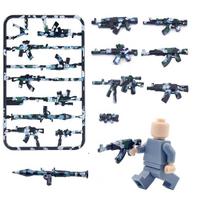 Ginklų priedai Kamufliažas Ginklų lenta Kareivis armijos ginklas MOC City SWAT karinės minifigūrėlės statybinės plytos, vaikų žaislas