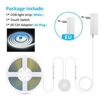 DC12V COB LED šviesos juosta su pritemdomu prasiskverbiamu mediniu veidrodžiu akriliniu belaidžiu rankų šlavimo jutiklinio jutiklio jungikliu kambario dekoravimui 1M
