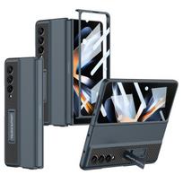 „Samsung Galaxy Z Fold 4 Case“ kietas kompiuterio telefono dangtelis su grūdinto stiklo ekrano apsauga, skirta Galaxy Z Fold4 Only Case No Pen žalia